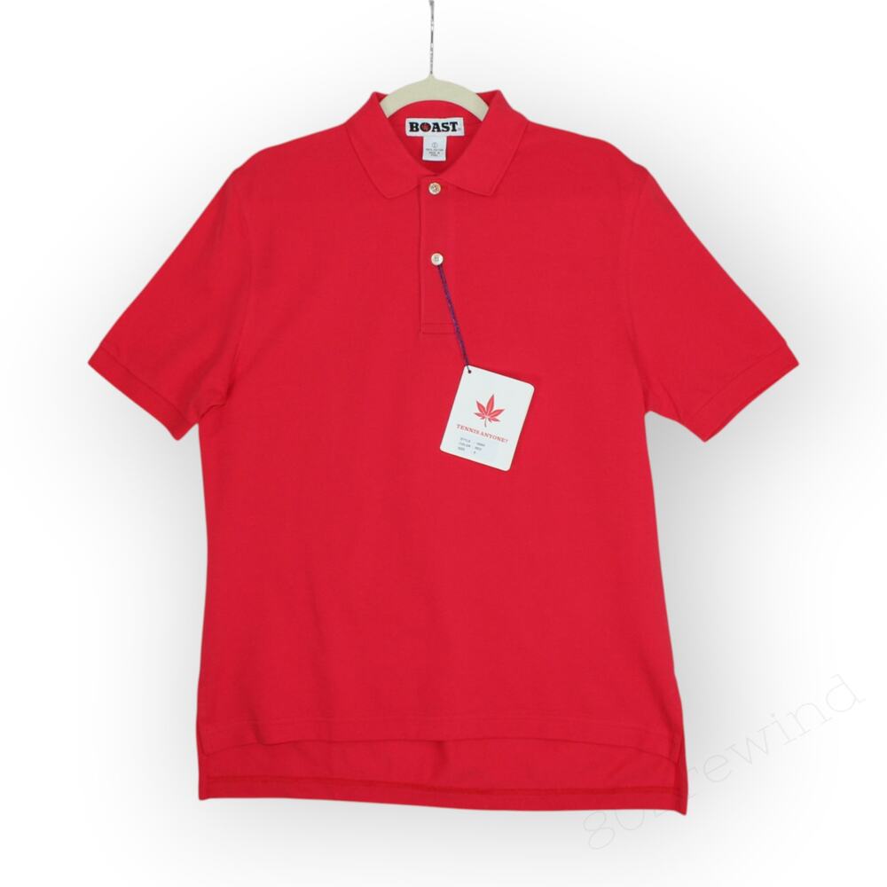 NEW Small BOAST USA Men Blank Core Classic Pique Polo Red NWT